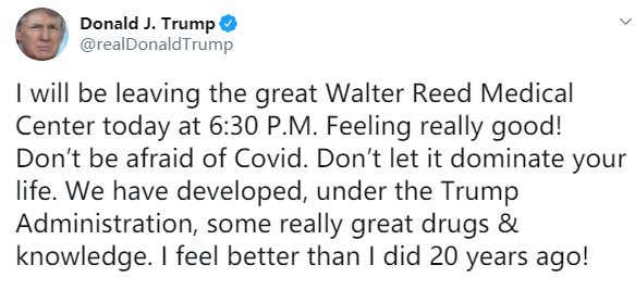 特朗普|特朗普返回白宫，媒体拍下他“摘下口罩”一幕