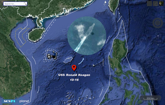 里根|重返南海第二天，美军“里根”号航母现身中沙大环礁东南海域