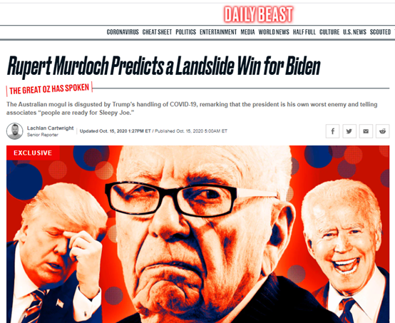 特朗普|美媒：特朗普的一个重要盟友认为他将惨败！