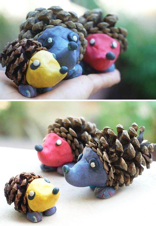 周末爬山逛公园捡来的松果带孩子做实验做手工有创意又涨知识