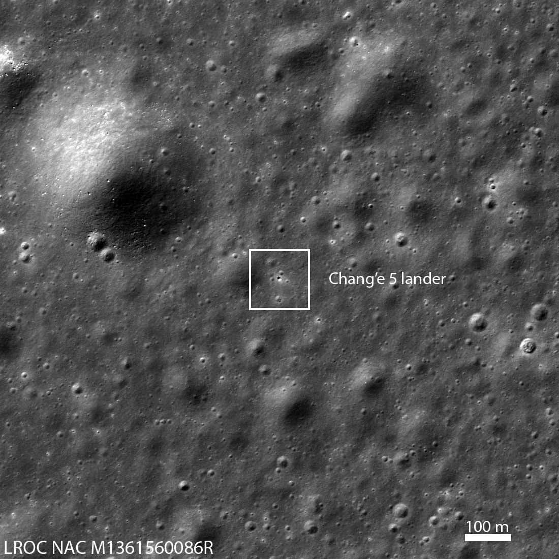 嫦娥|NASA航天器发现月球表面新成员：中国嫦娥五号探测器