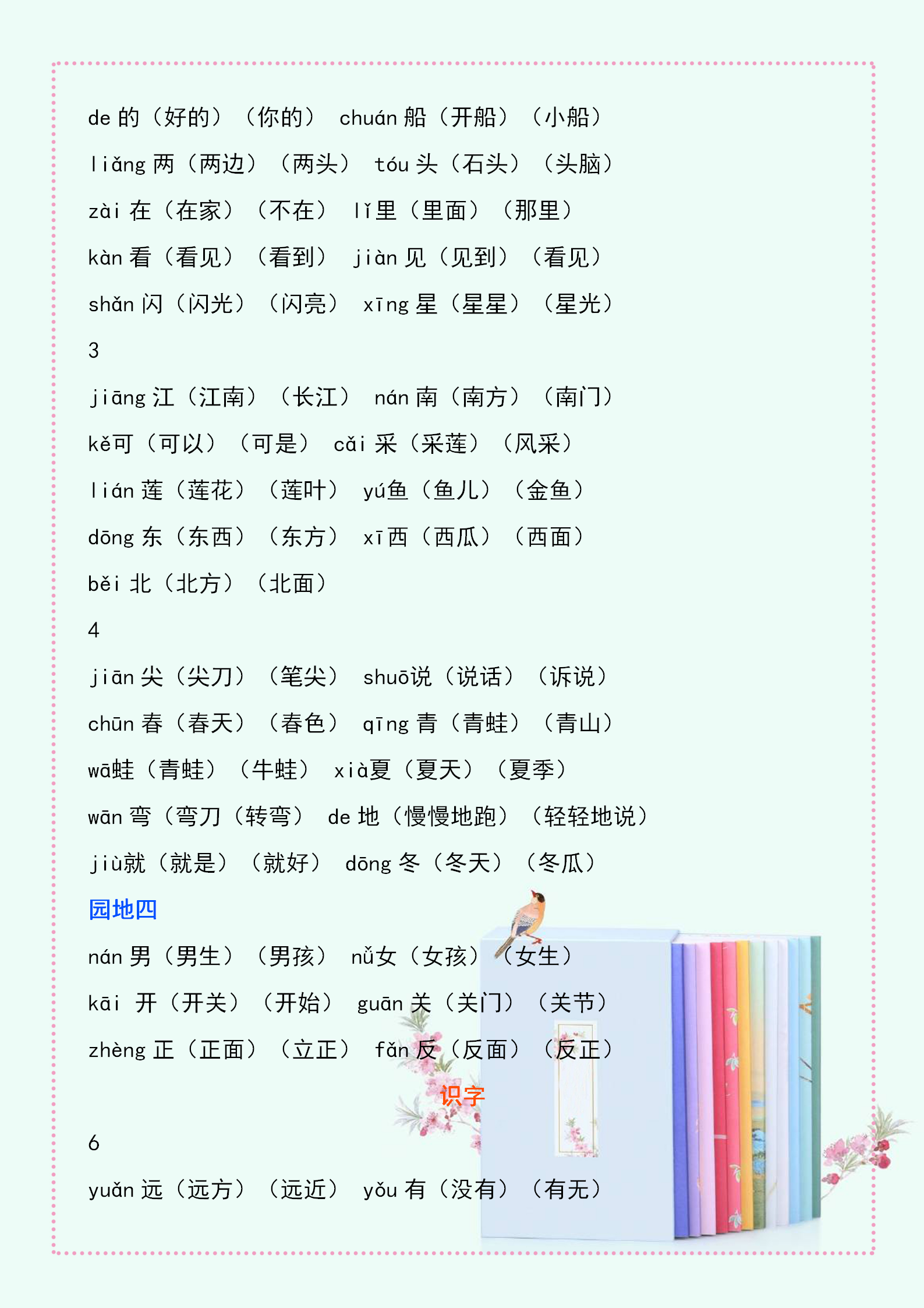 一年级语文:全册300个生字注音+组词,期末复习一定要抓牢!备好