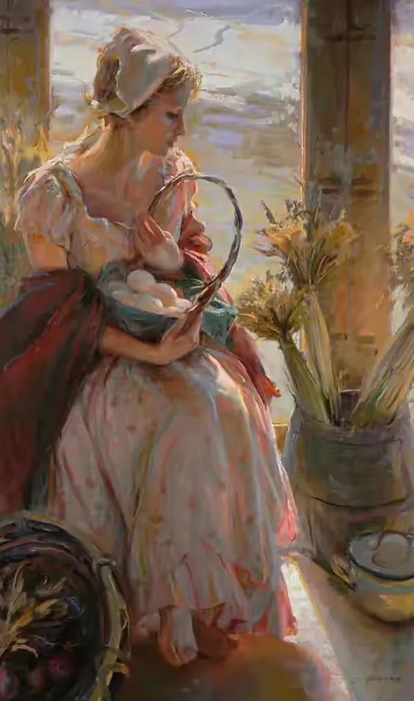 在美国艺术家油画光影中翩翩起舞宛如仙女下凡意境优美