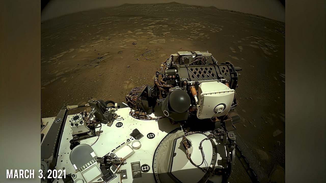 毅力号在3月3日拍摄的火星表面有点牛的感觉