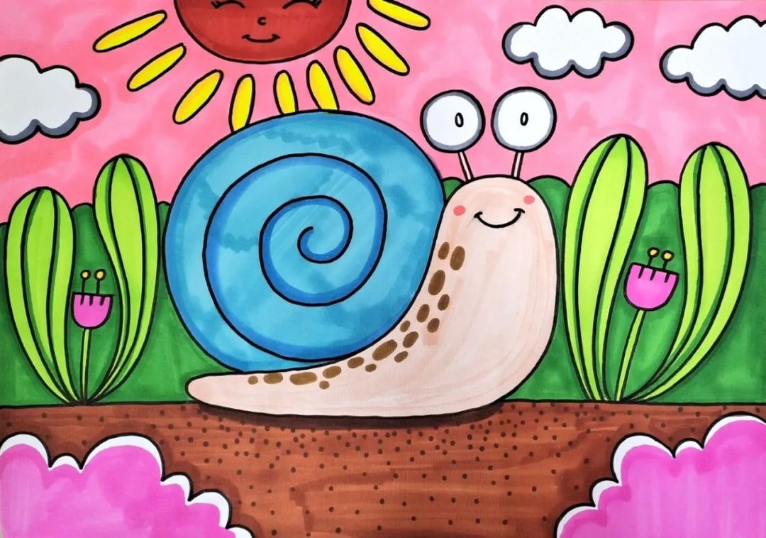 儿童画小蜗牛图片大全图片