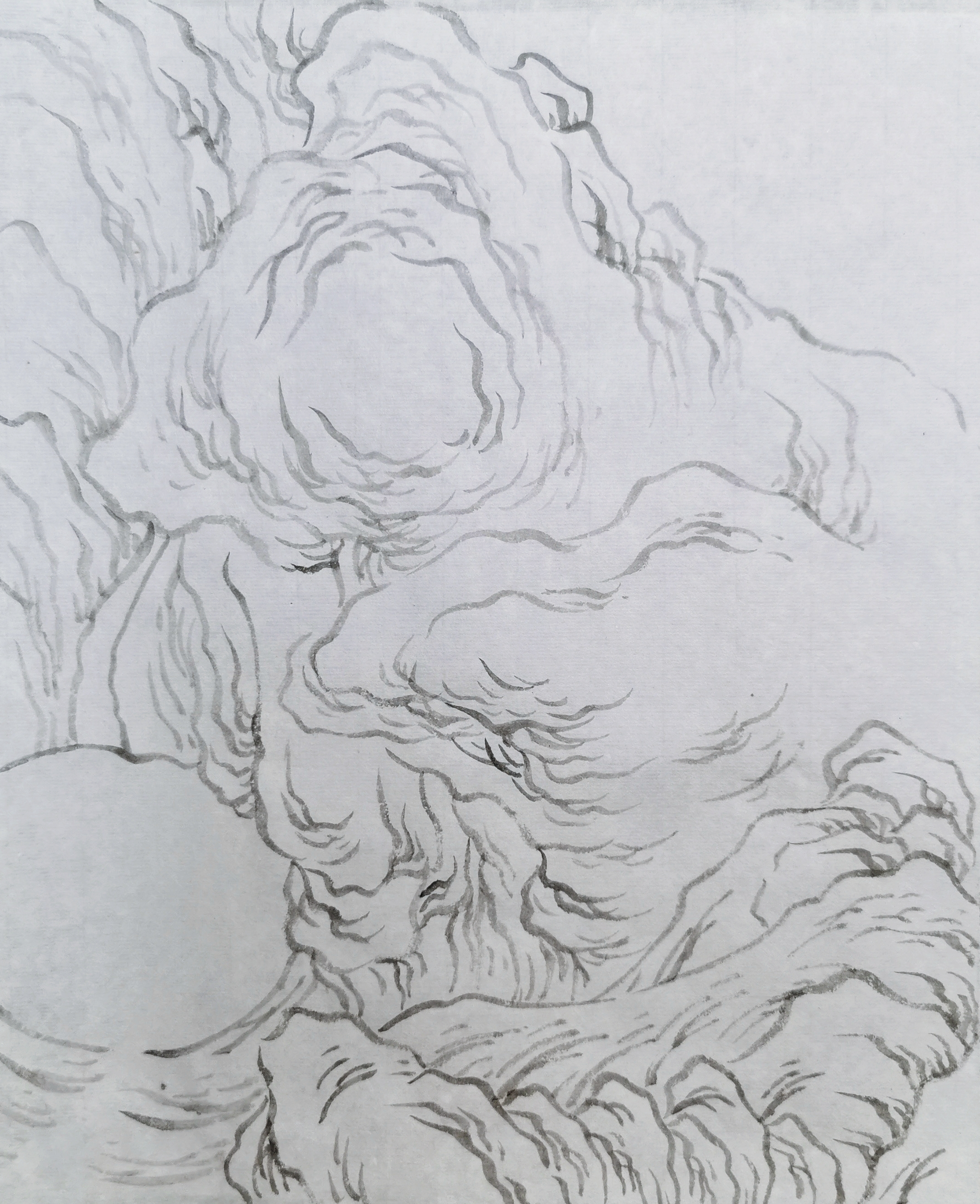 一张表格详细讲解卷云皴用笔用墨