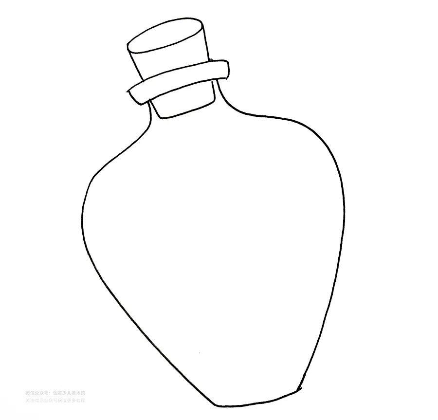 漂流瓶的简单画法图片