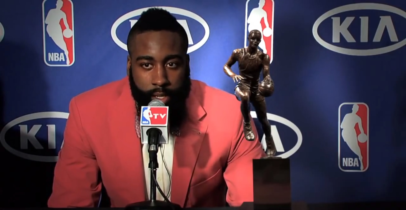 nba知名训练师哈登的mvp被打劫3次了