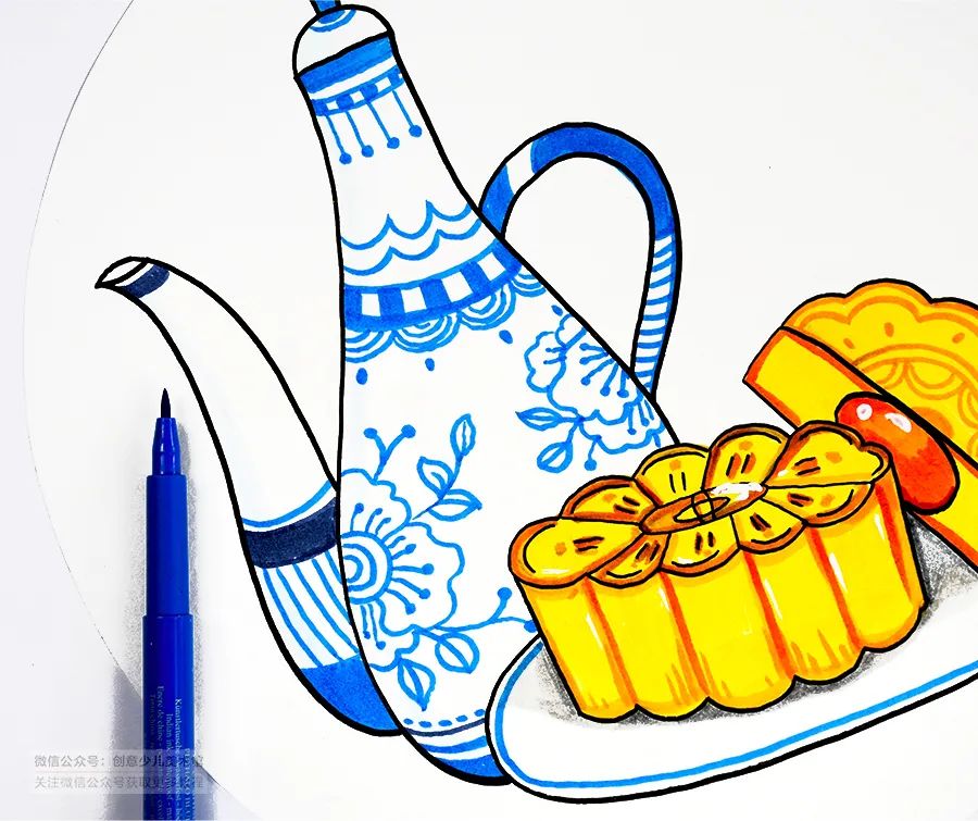 儿童画教程传统节日文化主题课程中秋节的味道