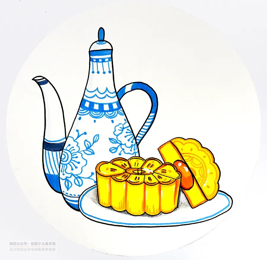 儿童画教程传统节日文化主题课程中秋节的味道