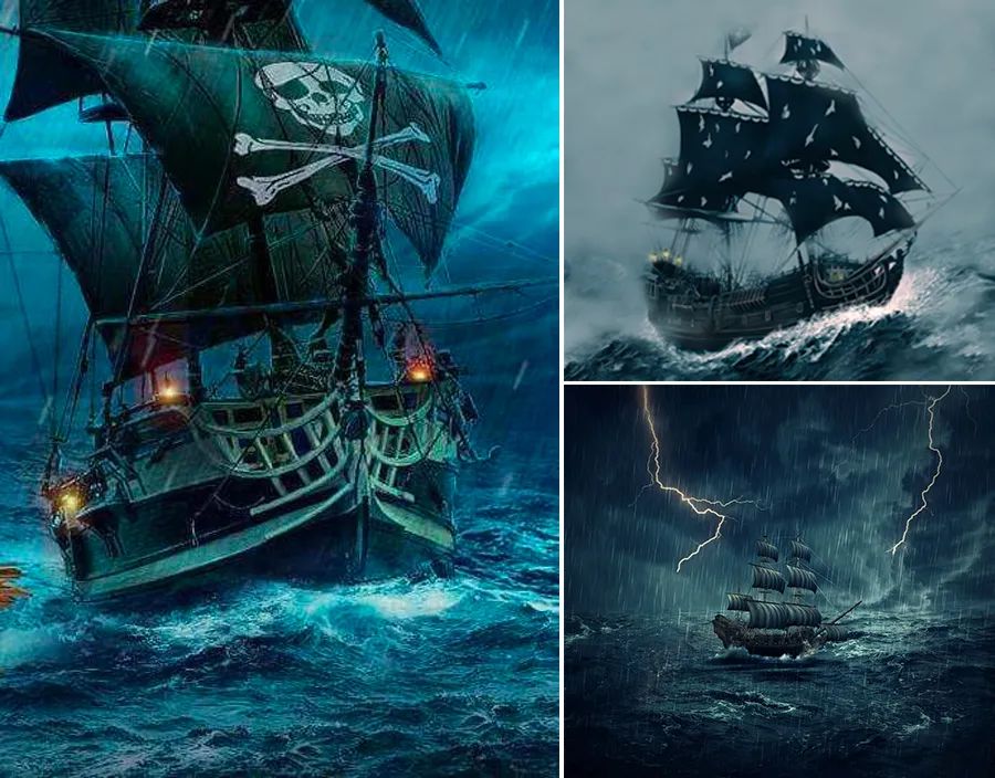 儿童画教程趣味色块与情景创想惊涛骇浪里的海盗船