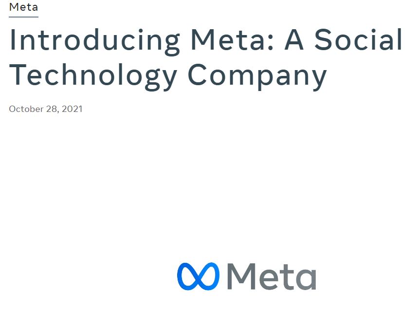 meta|Facebook正式宣布更名