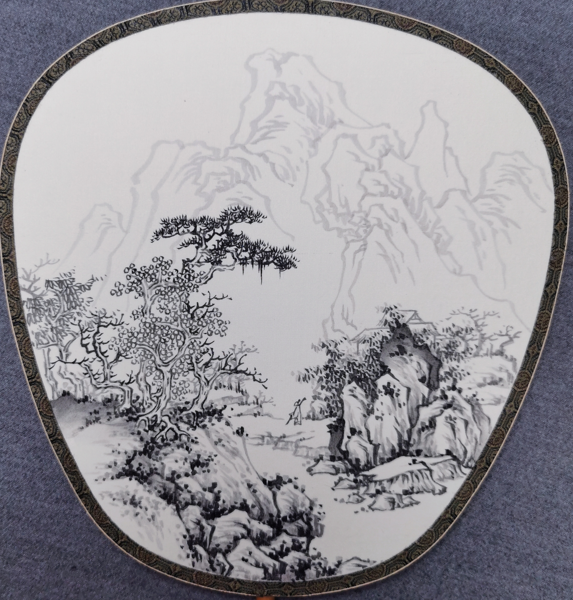 山水小品团扇秋日胜春朝高清步骤图