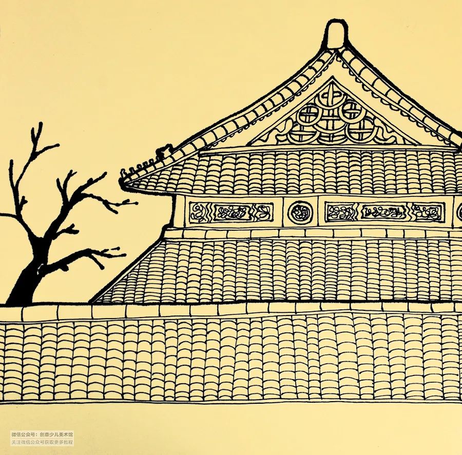 儿童画教程探寻中国传统古建筑艺术故宫的雪