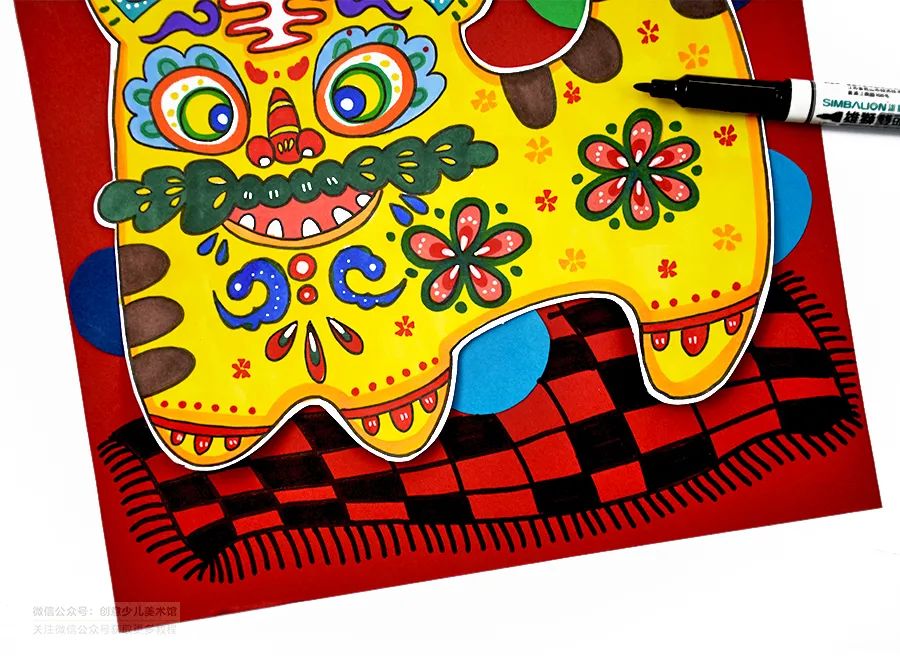 儿童画教程中国传统民间工艺品平安吉祥的布老虎