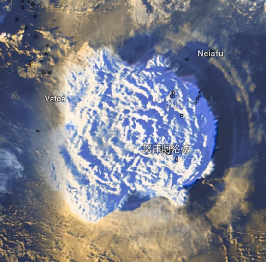 汤加火山卫星地图图片