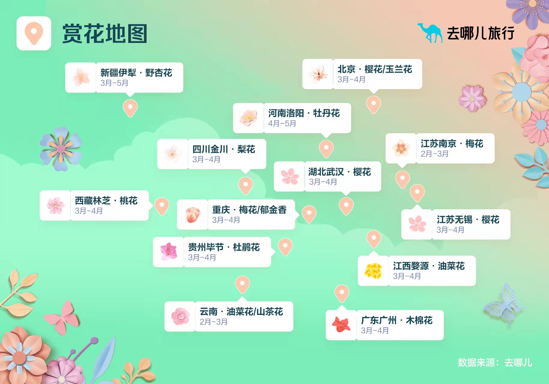 一图看尽山城花 2023年春季赏花地图来了 - 今日重庆网