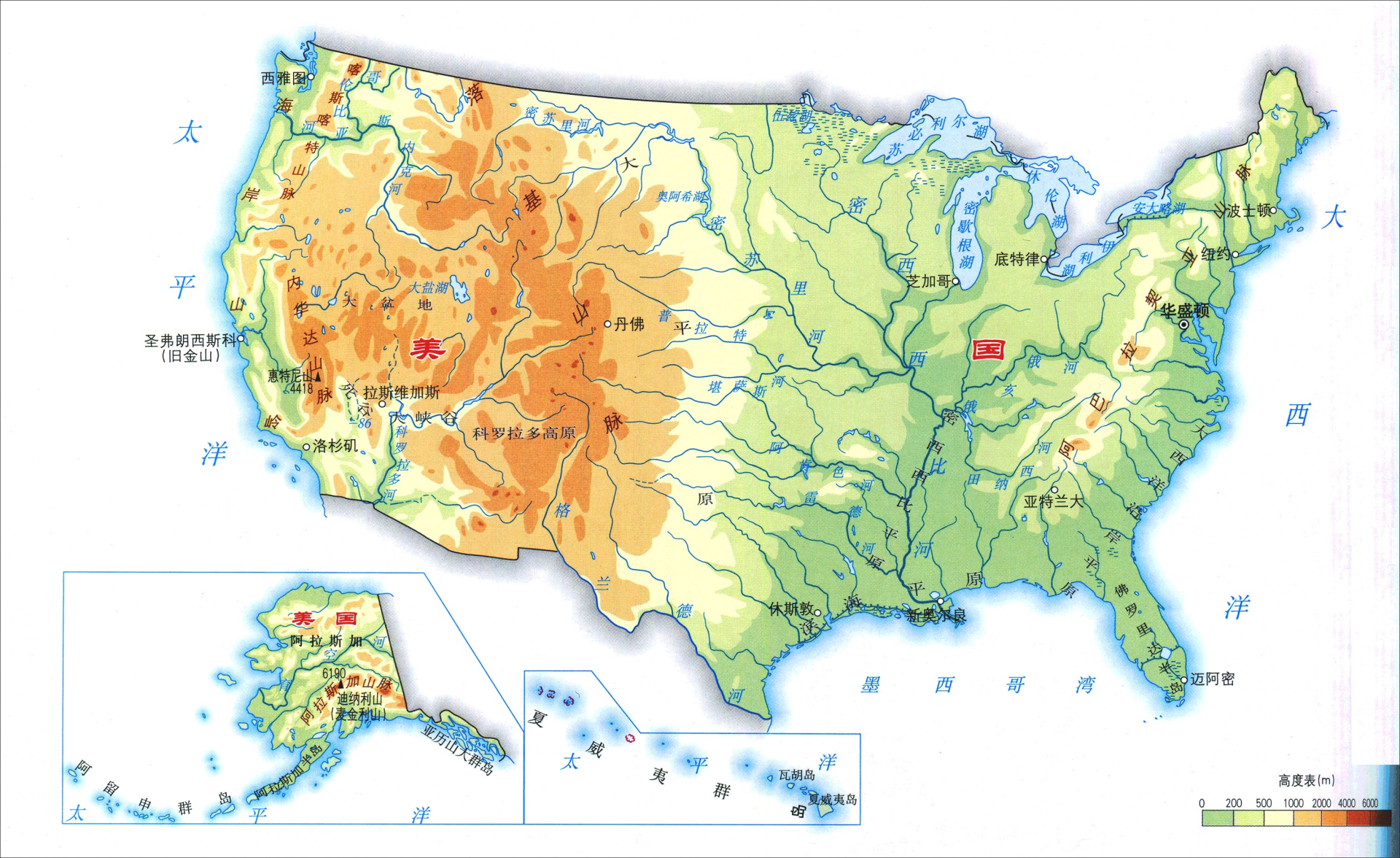 美国中部大平原地形图图片