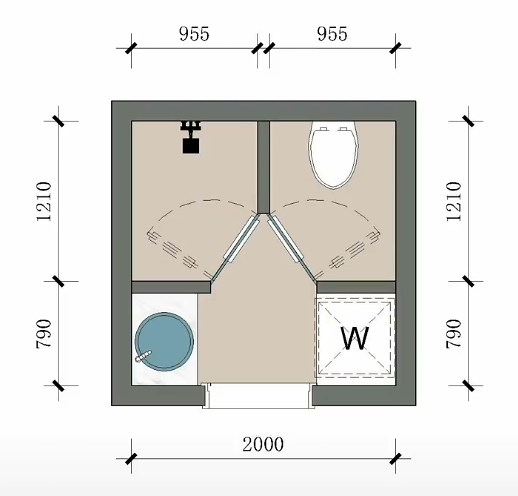 三角形厕所设计平面图图片