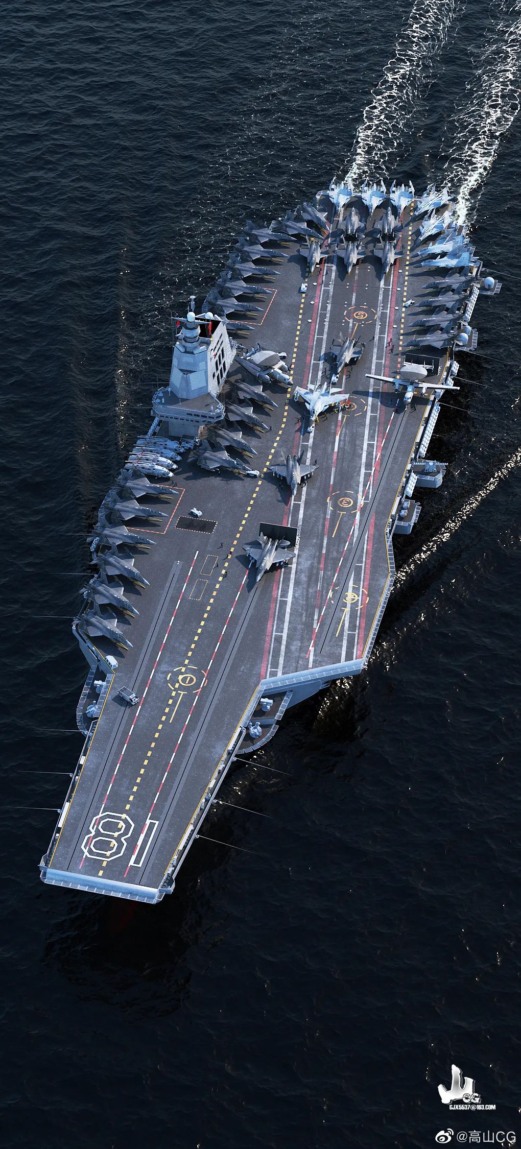 大喜讯中国海军歼35舰载机正式亮相003航母舰载机初露雏形