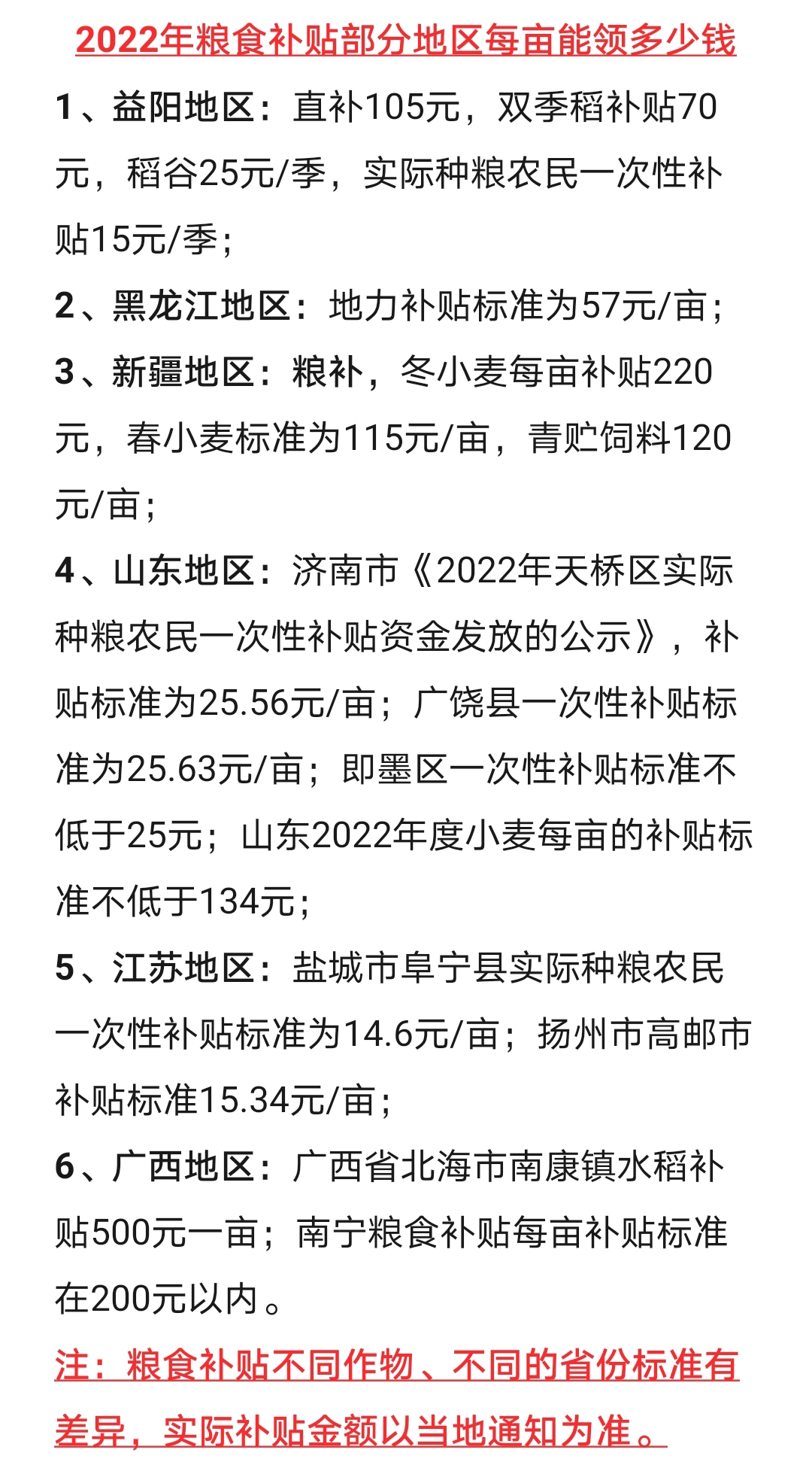 2022糧食補貼幾月發一畝可領多少錢哪些人可領一次講清楚