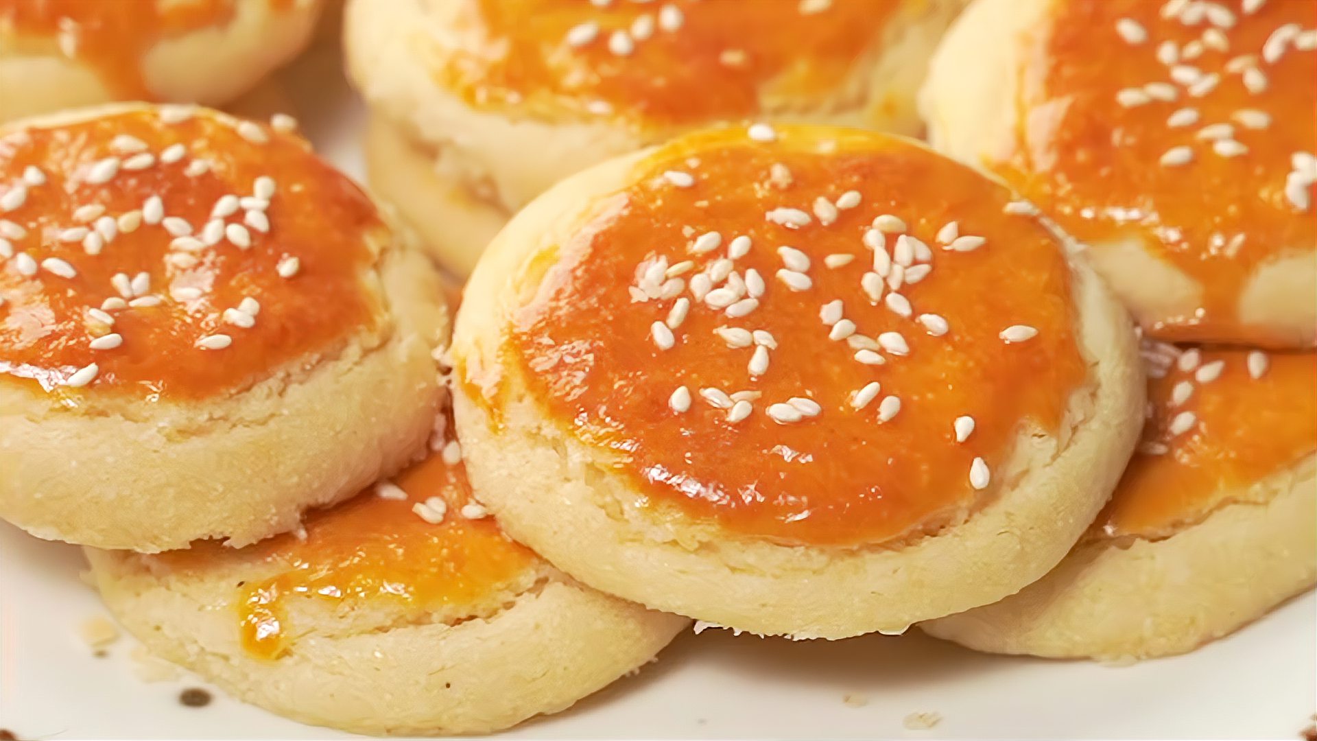 传统小吃香酥芝麻饼香味浓郁酥脆多层咬一口直掉渣